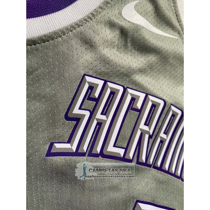 Camiseta Nino Sacramento Kings De'Aaron Fox NO 5 Ciudad 2022-23 Gris